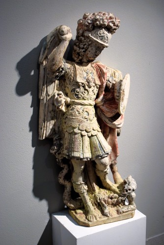 L'archange Michel - Venise XVIIe siècle - Sculpture Style Louis XIII